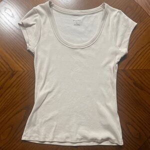 Pilcro Women's Classic Cream Short Sleeve Tee